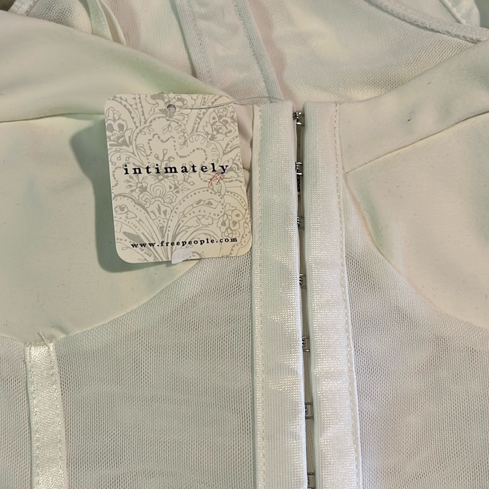 Free People - Intimately FP Night Rhythm Corset Bodysuit in Ivory Size S - Picture 5 of 5